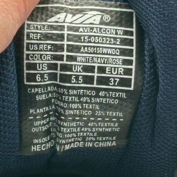 NWT Avia Alcon White/Navy/Rose Athletic sneakers training lightweight shoes Wome - Picture 9 of 9